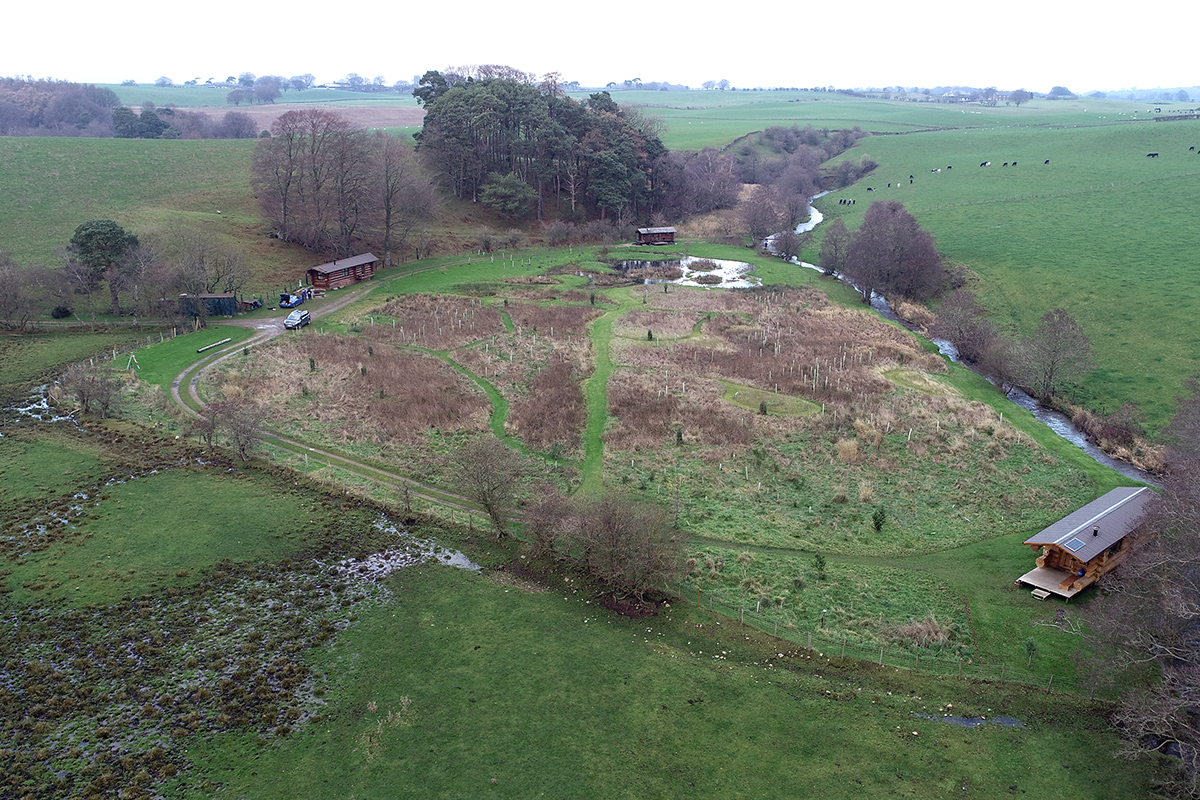 Landscape at Cairn Beck with straightened river channel