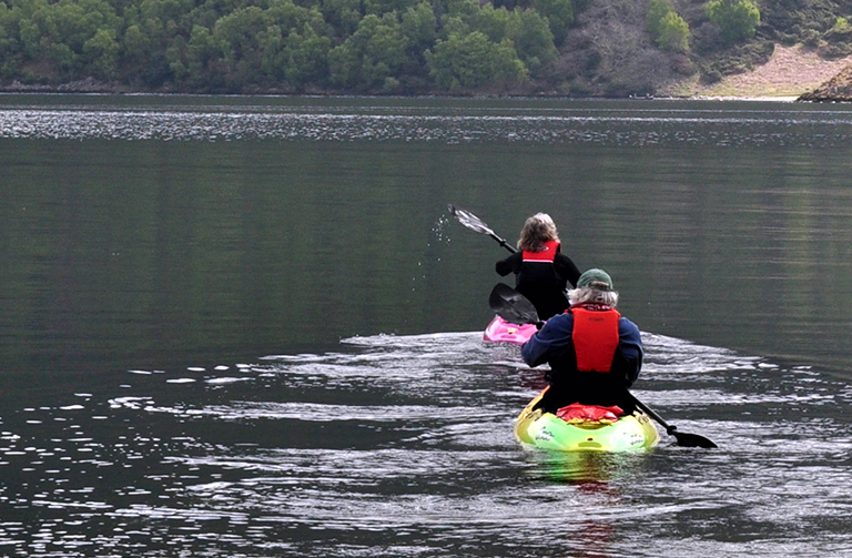 People canoeing on Ullswater