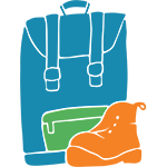 rucksack and boot drawing