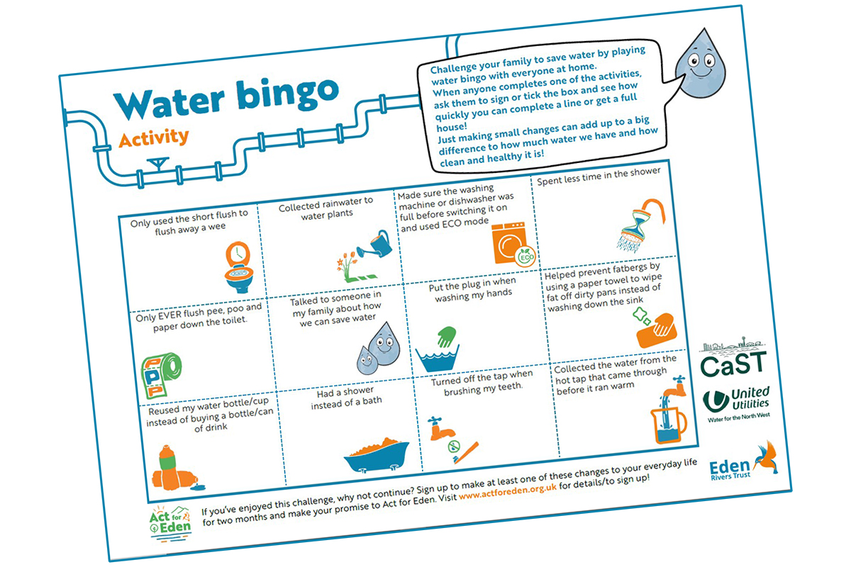 Water bingo activity sheet